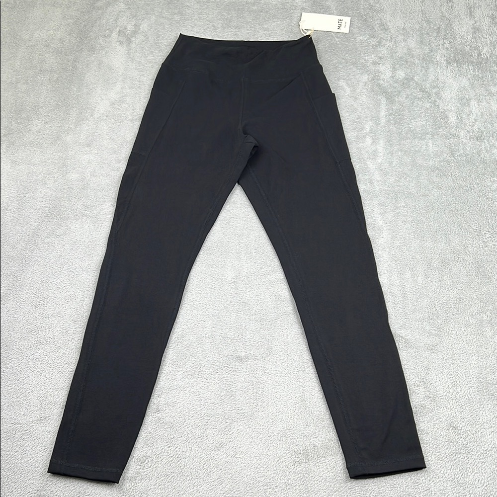MATE The Label S Organic Stretch‎ Pocket Full Length Black Leggings